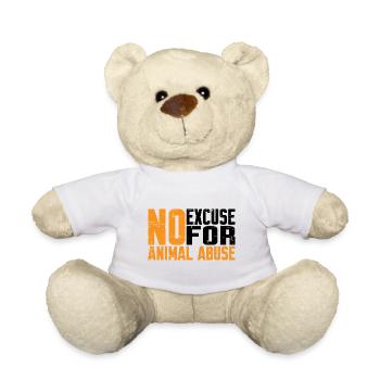 No Excuse For Animal Abuse 7 - Teddy Bear - white - Front
