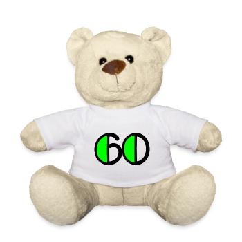 60 JAHRE. 60-JÄHRIGES JUBILÄUM. GEBURTSTAG 60 JAHRE. 60 - Teddy - Weiß - Vorne