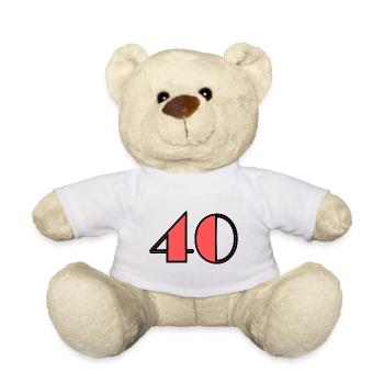 40 JAHRE. 40-jähriges Jubiläum. GEBURTSTAG 40 JAHRE. 40 - Teddy - Weiß - Vorne