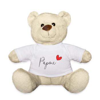 PAPOU. BONNE FÊTE PAPA. PAPA. FÊTE DES PÈRES. - Nounours - blanc - Devant