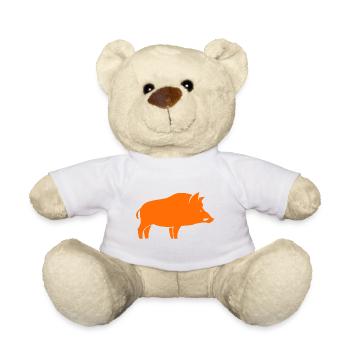 Wild boar hunter - Teddy Bear - white - Front