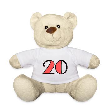 20 YEARS,20TH ANNIVERSARY,20 ANNIVERSARY 20 YEARS,20 - Teddy Bear - white - Front
