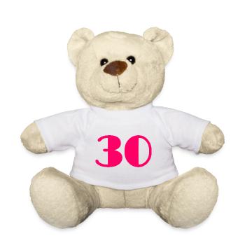 30 JAHRE. 30-JÄHRIGES JUBILÄUM. GEBURTSTAG 30 JAHRE. 30 - Teddy - Weiß - Vorne