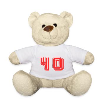 40. 40 ANS. 40e ANNIVERSAIRE. ANNIVERSAIRE 40 ANS. - Nounours - blanc - Devant