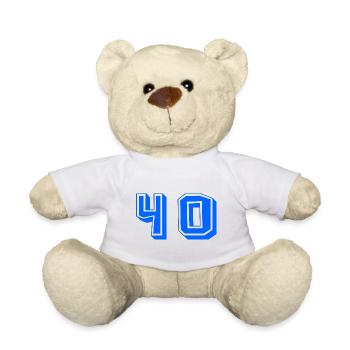 40. 40 ANS. 40e ANNIVERSAIRE. ANNIVERSAIRE 40 ANS. - Nounours - blanc - Devant