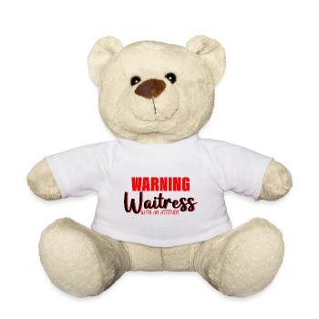 Avertissement Serveuse avec Une Attitude 3 - Nounours - blanc - Devant