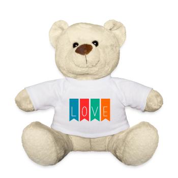 LOVE. SAINT VALENTIN. EVJF. JE T'AIME. I LOVE YOU. - Nounours - blanc - Devant