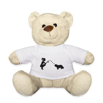 Cavalier King Charles Spaniel mit Frau - Teddy - Weiß - Vorne