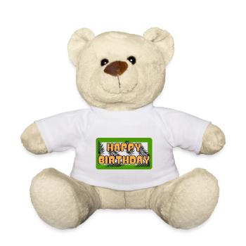 BIRTHDAY. HAPPY BIRTHDAY. HAPPY BIRTHDAY. - Teddy Bear - white - Front