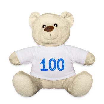 100. 100 JAHRE. 100-JÄHRIGES JUBILÄUM. 100. GEBURTSTAG - Teddy - Weiß - Vorne