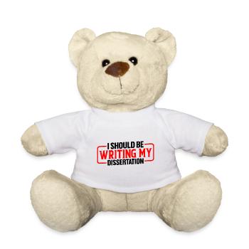 Je devrais écrire ma thèse 9 - Nounours - blanc - Devant
