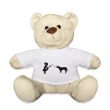 Labrador mit Frau - Teddy - Weiß - Vorne