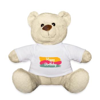 ALLES GUTE ZUM GEBURTSTAG. ALLES GUTE ZUM GEBURTSTAG. JAHRESTAG. - Teddy - Weiß - Vorne