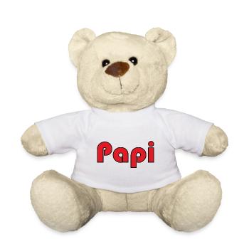 PAPY. FÊTE DES PÈRES. BONNE FÊTE PAPY. JE T'AIME. - Nounours - blanc - Devant