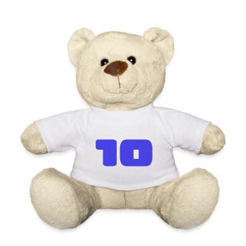 10. 10 ANS. 10e ANNIVERSAIRE. ANNIVERSAIRE 10 ANS. - Nounours - blanc - Devant