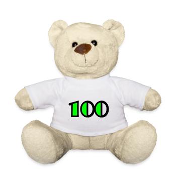 100 ANS. 100e ANNIVERSAIRE. ANNIVERSAIRE 100 ANS - Nounours - blanc - Devant