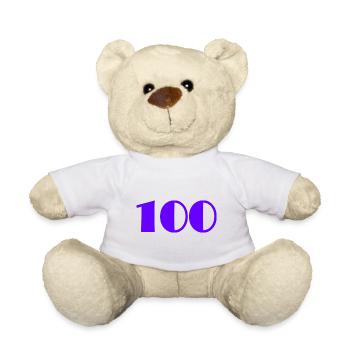100. 100 ANS. 100e ANNIVERSAIRE. ANNIVERSAIRE - Nounours - blanc - Devant