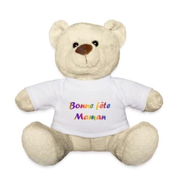 FÊTE DES MÈRES. BONNE FÊTE MAMAN. MAMAN. FÊTE - Nounours - blanc - Devant