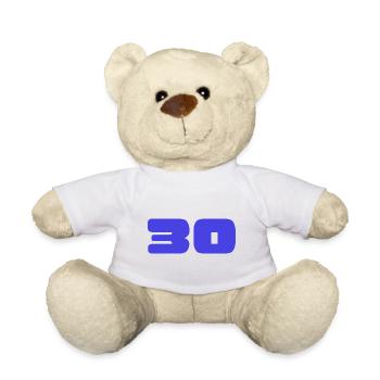 30. 30 YEARS. 30TH ANNIVERSARY. BIRTHDAY 30 YEARS. - Teddy Bear - white - Front