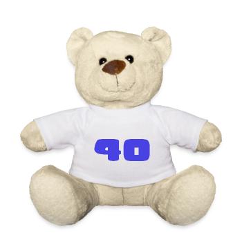 40. 40 JAHRE. 40-JÄHRIGES JUBILÄUM. GEBURTSTAG 40 JAHRE. - Teddy - Weiß - Vorne