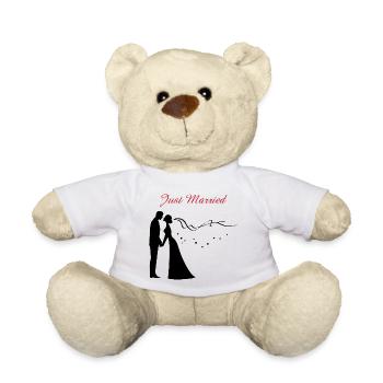 Wedding newlyweds Just Married gift - Teddy Bear - white - Front