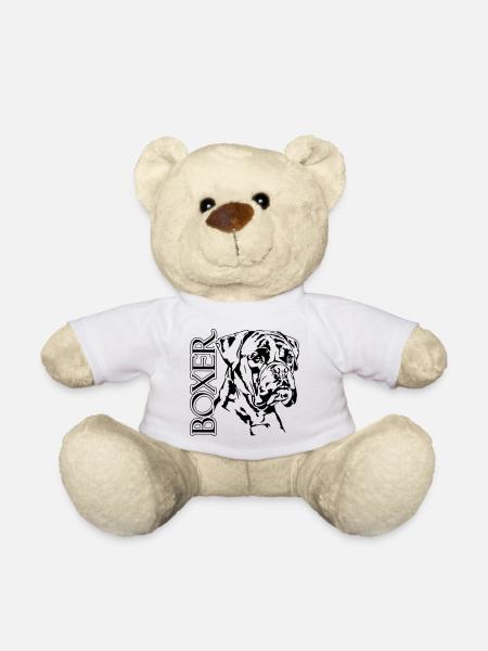 Deutscher BOXER Hund Hunde Hundeportrait Wilsigns - Teddy - Weiß