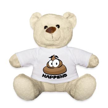 SHIT HAPPENS POOP - Teddy - Weiß - Vorne