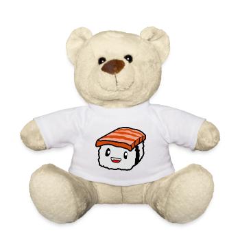 Pièce de sushi comme impression pour les vrais amoureux - Nounours - blanc - Devant