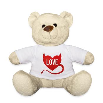 Devil Heart Love - Teddy Bear - white - Front