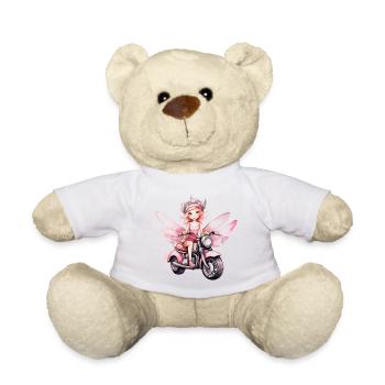 Fée fille avec moto - Nounours - blanc - Devant