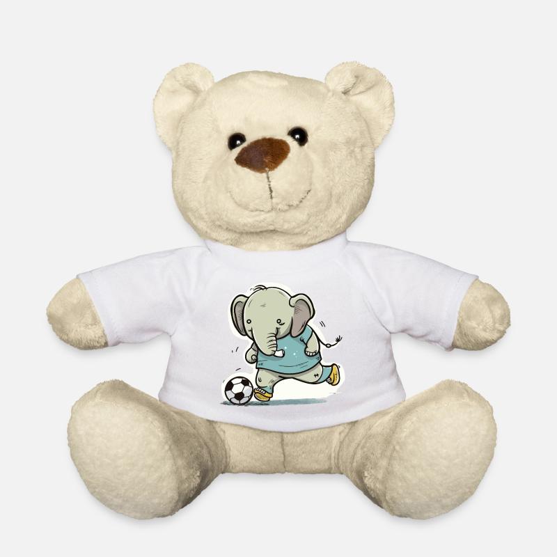 Fußball-versierter Elefant - Teddy - Weiß