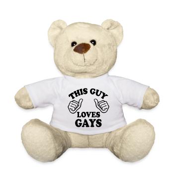 This guy loves gays - Nounours - blanc - Devant