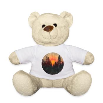 Sunset Forest Silhouette Extérieur Rétro Années 80 Vibe 3 - Nounours - blanc - Devant