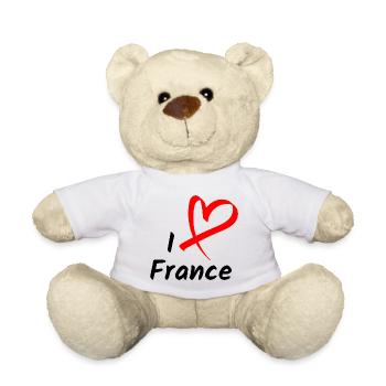I Love France Ich Liebe Frankreich Herz Geschenk - Teddy - Weiß - Vorne
