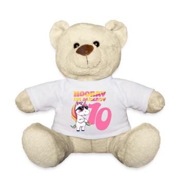Unicorn Birthday 10 Year Old Unicorn Birthday - Teddy Bear - white - Front