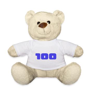 100. 100 ANS. 100e ANNIVERSAIRE. ANNIVERSAIRE 100 - Nounours - blanc - Devant