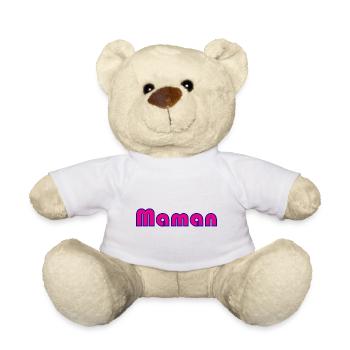 MAMAN. FÊTE DES MÈRES. BONNE FÊTE MAMAN. FETE - Nounours - blanc - Devant
