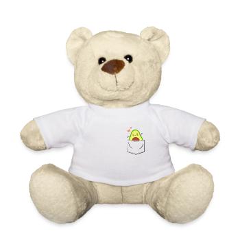 I love avocado fruit in the breast pocket - Teddy Bear - white - Front