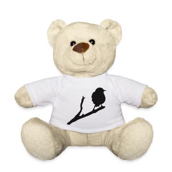 Vogel Drossel Rabe Falke Amsel Spatz Bussard - Teddy - Weiß - Vorne