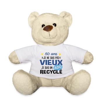 50 ans Anniversaire Papa Fête des Pères Humour - Nounours - blanc - Devant