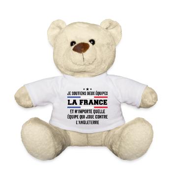 Je Soutiens Deux Équipes la France ... - Nounours - blanc - Devant