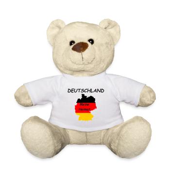 Deutschland meine Heimat - Fahne / Flagge - Teddy - Weiß - Vorne