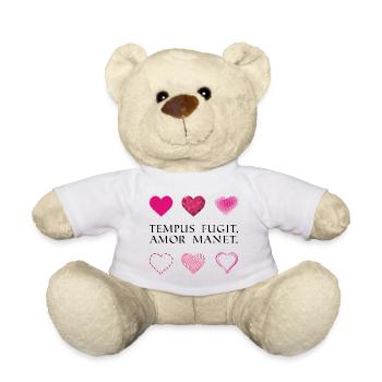 die zeit vergeht die liebe bleibt latein schwarz - Teddy - Weiß - Vorne