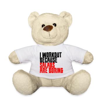 Je m’entraîne parce que les salades sont ennuyeuses 4 - Nounours - blanc - Devant