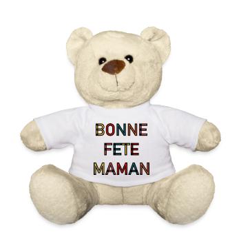 BONNE FÊTE. FÊTE DES MÈRES. FÊTE DES PÈRES. FÊTE - Nounours - blanc - Devant