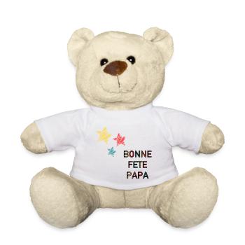 FÊTE DES PÈRES. BONNE FÊTE PAPA. PAPA. BONNE FÊTE - Nounours - blanc - Devant
