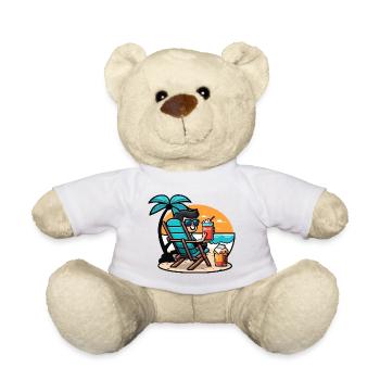 Beachside Relaxation - Teddy Bear - white - Front