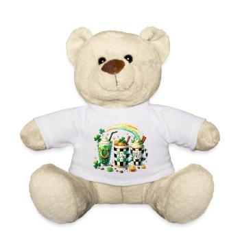 Happy St. Patrick's Day Leprechaun Cafe - Teddy Bear - white - Front