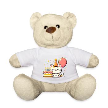 Cat Kid Celebrating Birthday - Teddy - Weiß - Vorne