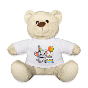 Elefant Kid Celebrating Birthday - Teddy - Weiß - Vorne